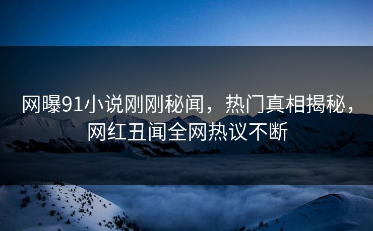 网曝91小说刚刚秘闻，热门真相揭秘，网红丑闻全网热议不断