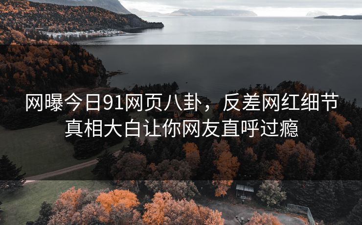网曝今日91网页八卦，反差网红细节真相大白让你网友直呼过瘾