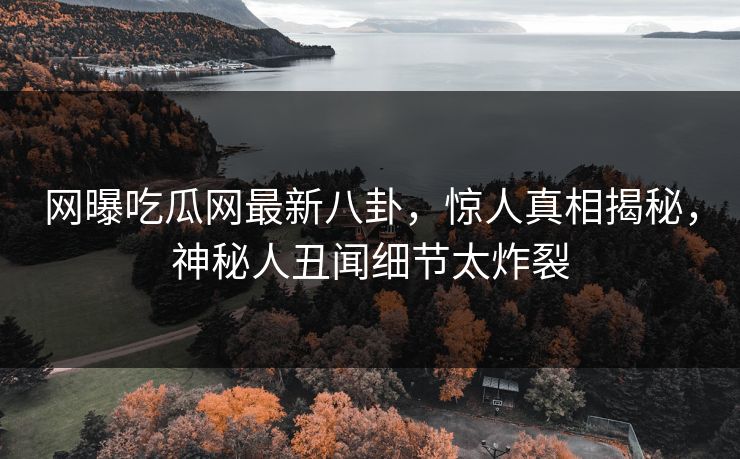 网曝吃瓜网最新八卦，惊人真相揭秘，神秘人丑闻细节太炸裂