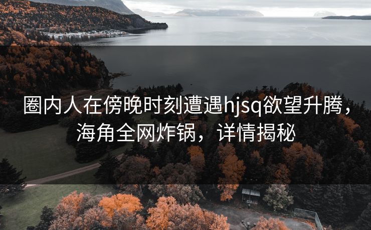 圈内人在傍晚时刻遭遇hjsq欲望升腾，海角全网炸锅，详情揭秘